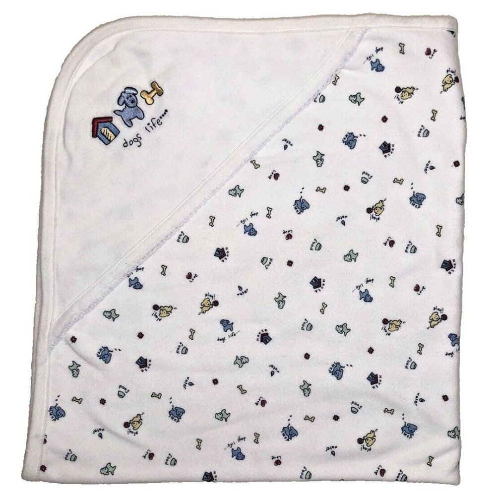 Dogs Life Cotton Baby Receiving Blanket 3M White unisex boy girl